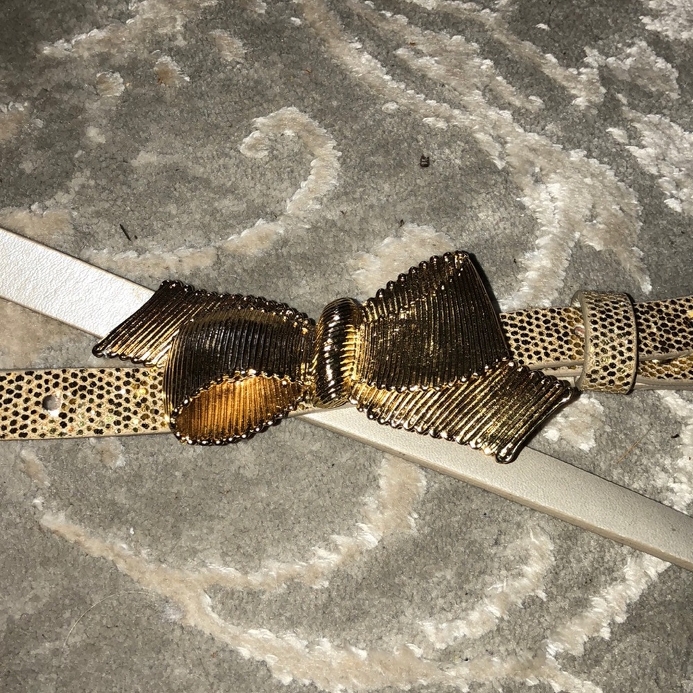 Lilly Pulitzer gold Bow skinny belt m/l NWOT